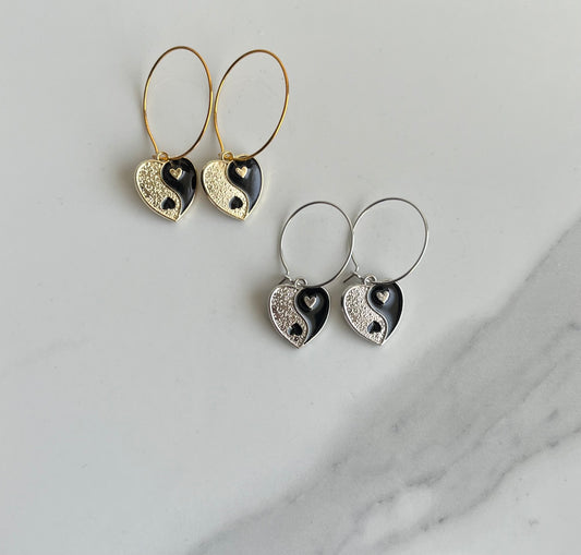 Ying & Yang Plated Hoops