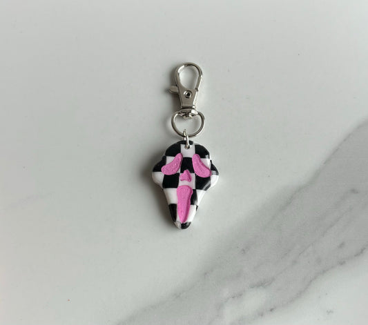 Checkered Ghostie Keyring