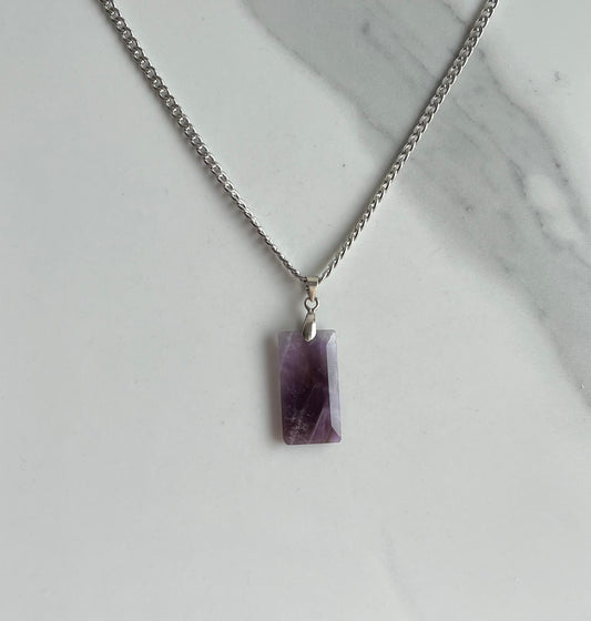 Mavis Stainless Steel Necklace Amethyst