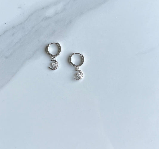 Nova Stainless Steel Moon Earrings